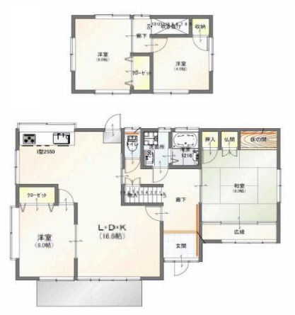 東入部1丁目中古戸建 間取り図