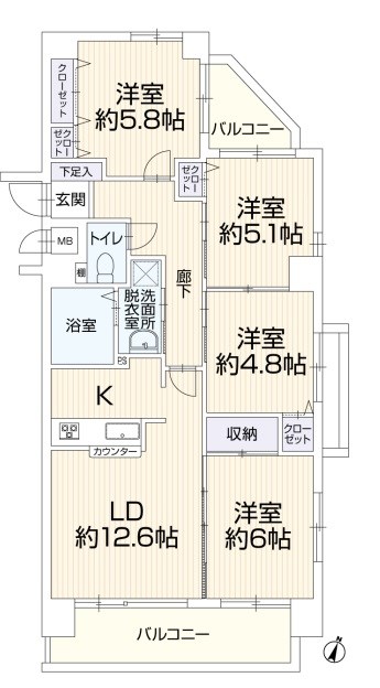 モントーレ長尾 間取り図