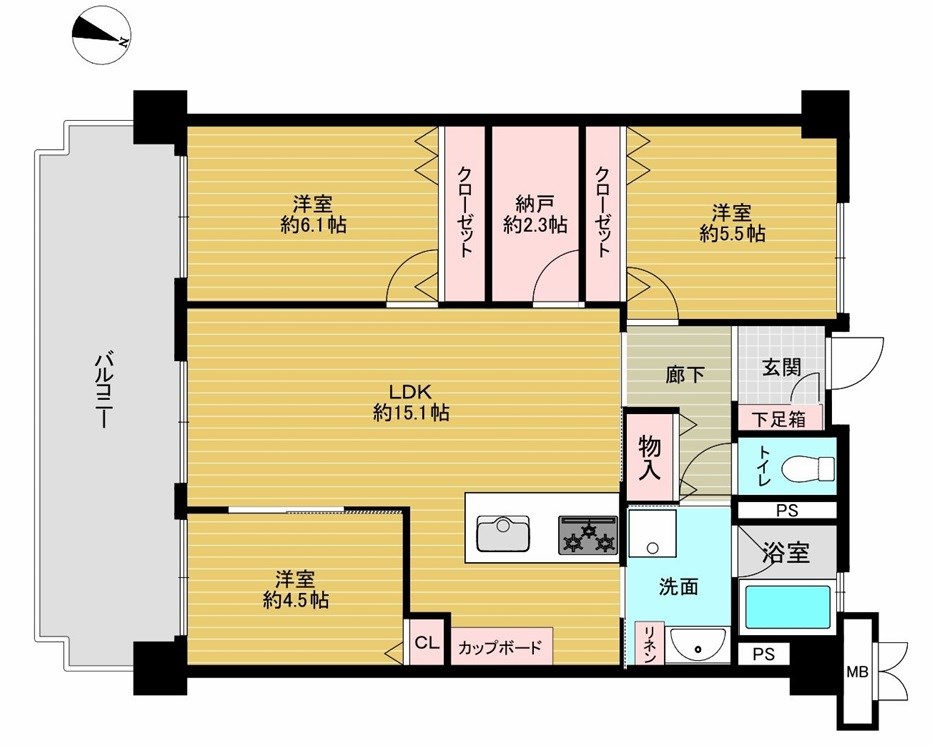 ベルヴィ香椎6番館 間取り図