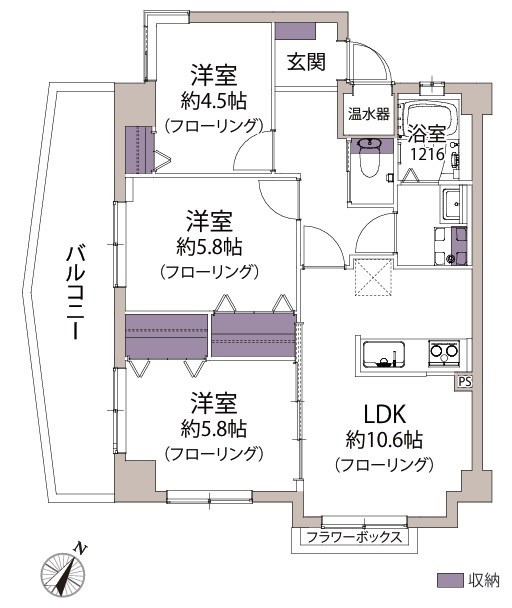 ロワールマンションロゼ吉塚Ａ棟 間取り図