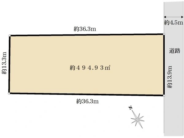 【非公開】藤沢市鵠沼松が岡４丁目　売地 間取図・土地図