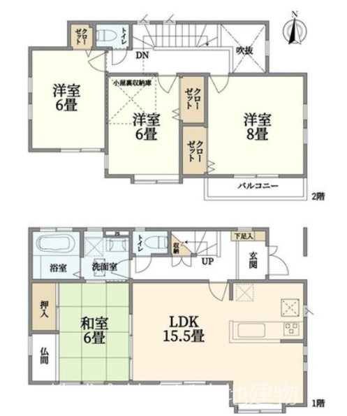 【非公開】藤沢市円行１丁目　中古戸建 間取図・土地図