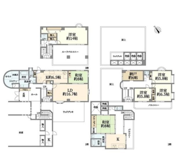 【非公開】藤沢市鵠沼海岸１丁目　中古戸建 間取図・土地図