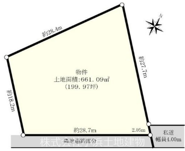 【非公開】茅ヶ崎市東海岸北５丁目　売地 間取図・土地図