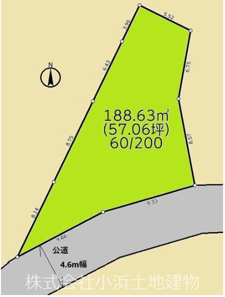 【非公開】茅ヶ崎市甘沼　売地 間取図・土地図