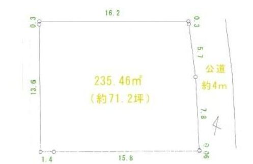 【非公開】藤沢市亀井野　売地 間取図・土地図