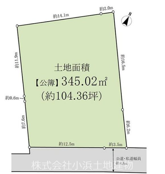 【非公開】藤沢市藤沢　売地 間取図・土地図