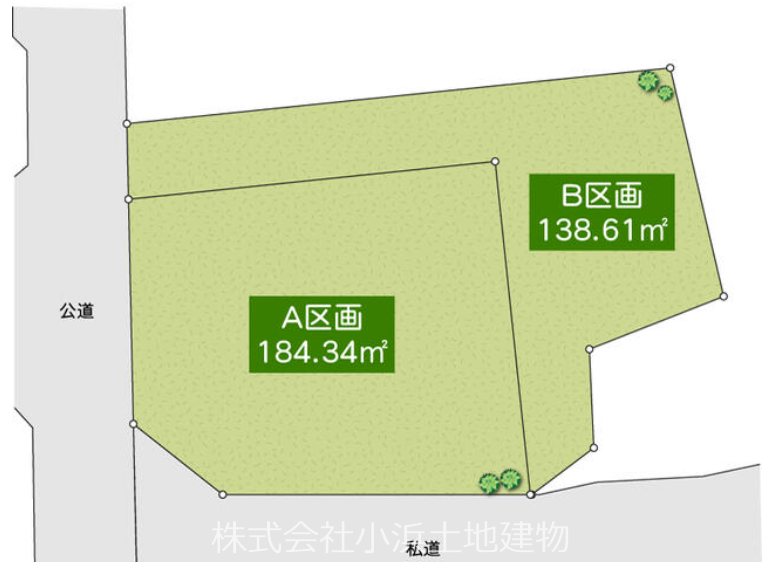 【非公開】茅ヶ崎市中島　売地　Ｂ区画 間取図・土地図