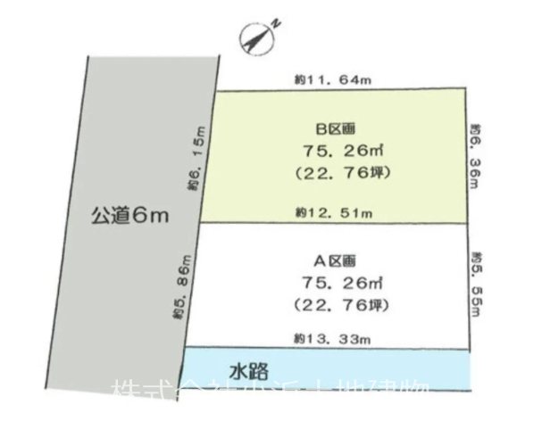 茅ケ崎市汐見台　売地　Ｂ区画 間取図・土地図