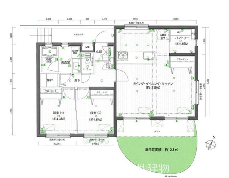 【非公開】鵠沼ヴィレッジ　Ⅳ棟 間取図・土地図