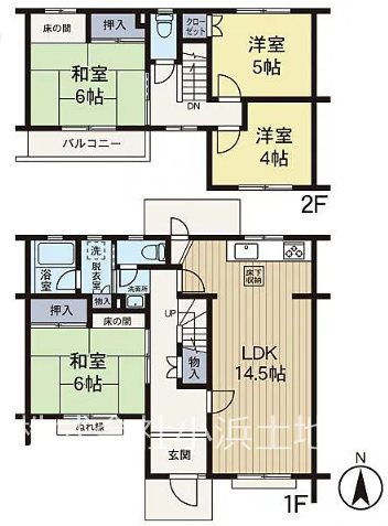 【非公開】湘南ライフタウン小糸東住宅　２号棟 間取図・土地図