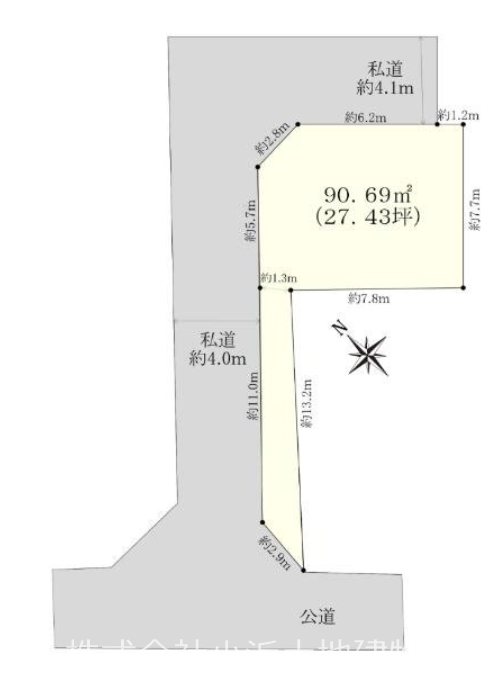 【非公開】茅ヶ崎市円蔵　売地 間取図・土地図