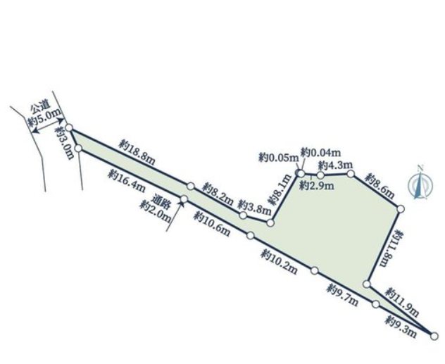 【非公開】茅ヶ崎市西久保　売地 間取図・土地図