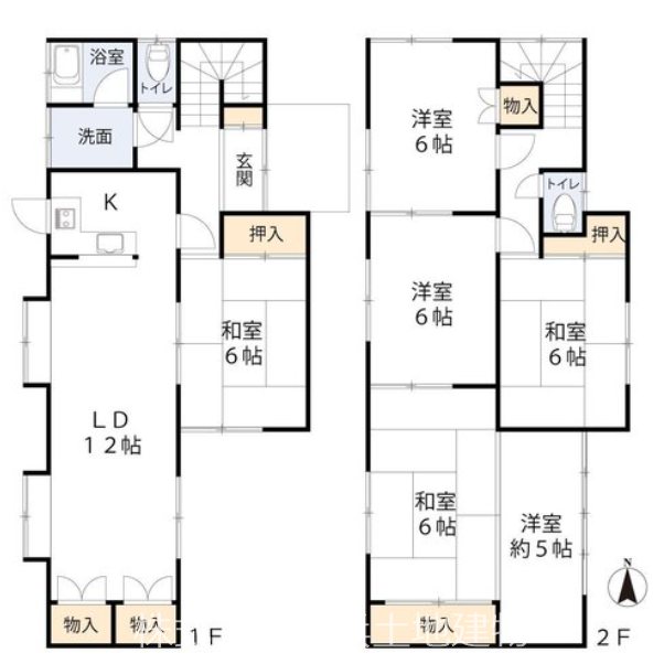【非公開】藤沢市白旗４丁目　中古戸建 間取図・土地図