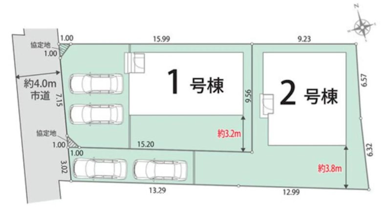 【非公開】茅ヶ崎市萩園　新築戸建　１号棟 全体区画図