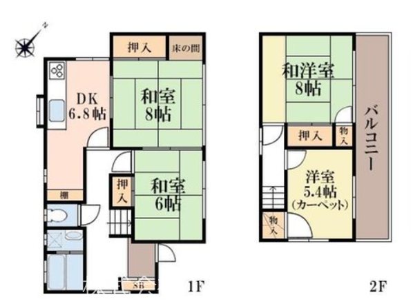【非公開】藤沢市下土棚　中古戸建 間取図・土地図
