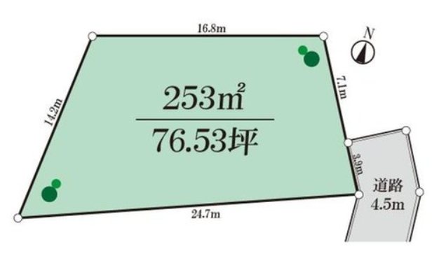 【非公開】藤沢市高倉　売地 間取図・土地図