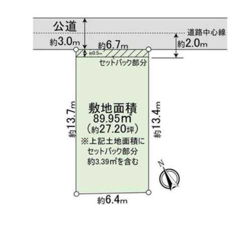 【非公開】藤沢市鵠沼海岸７丁目　売地 間取図・土地図