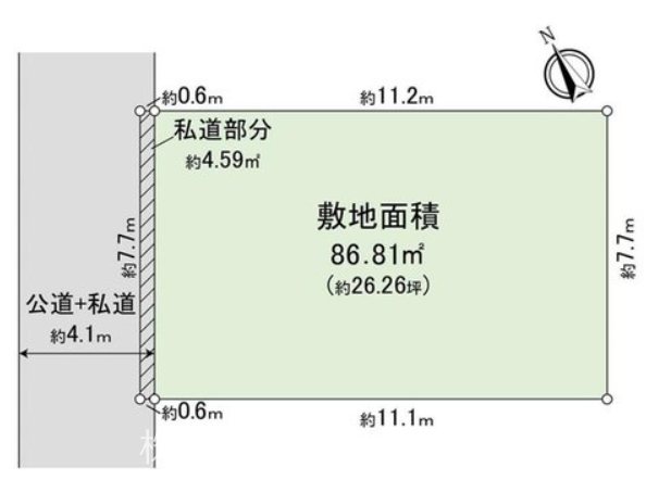 【非公開】藤沢市善行６丁目　売地 間取図・土地図