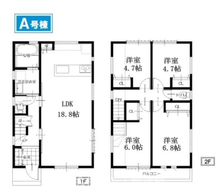 【非公開】藤沢市大鋸　新築戸建　Ａ号棟 間取図・土地図