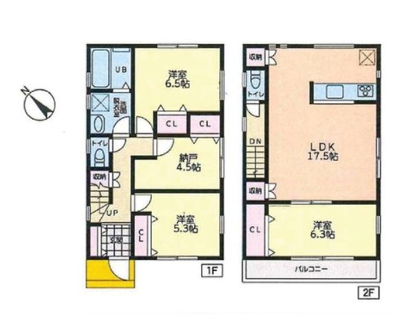 【非公開】藤沢市大鋸　新築戸建　Ｂ号棟 間取図・土地図