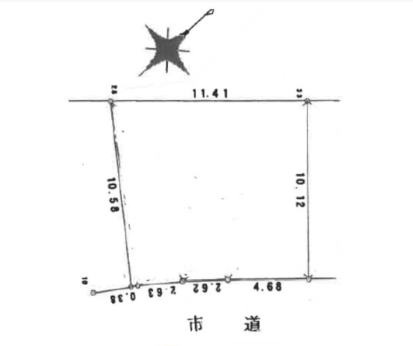 【非公開】藤沢市大鋸　売地 間取図・土地図