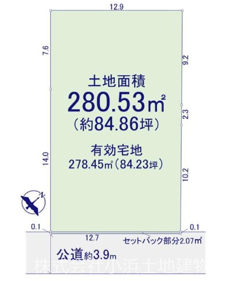 【非公開】藤沢市片瀬海岸２丁目　売地 間取図・土地図