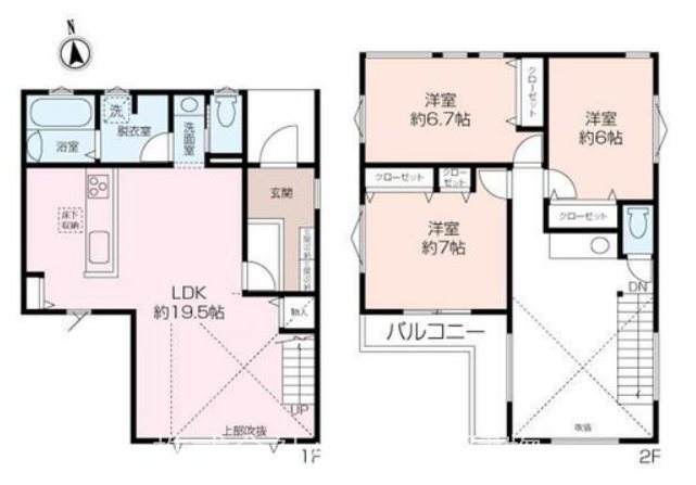 【非公開】藤沢市片瀬山１丁目　新築戸建　１号棟 間取図・土地図