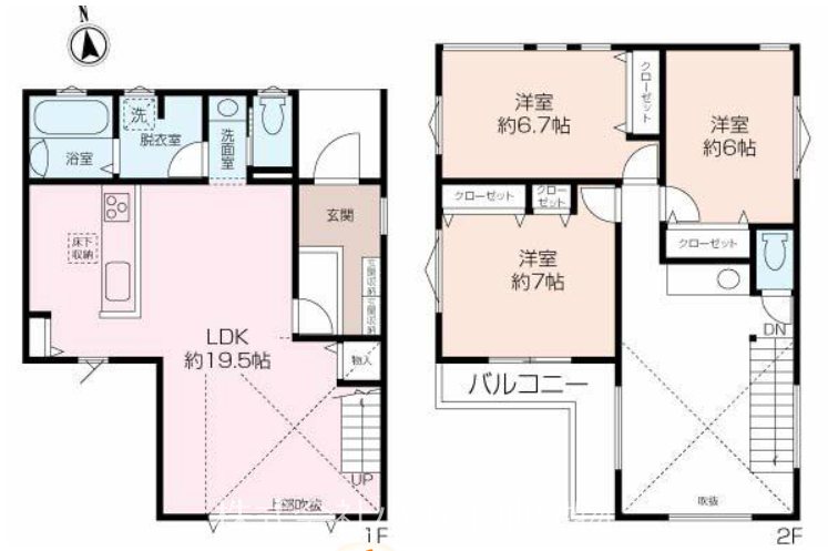 【非公開】藤沢市片瀬山１丁目　新築戸建　２号棟 間取図・土地図