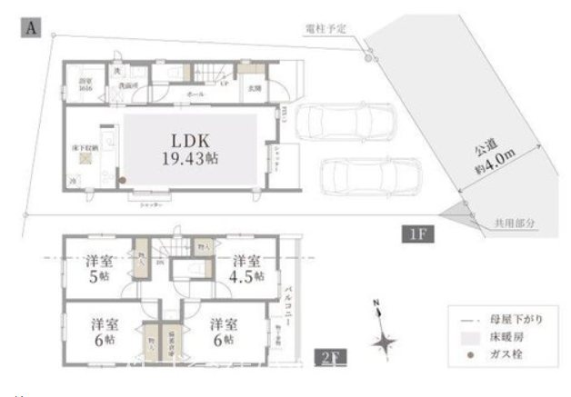 【非公開】藤沢市辻堂元町２丁目　新築戸建　Ａ棟 間取図・土地図