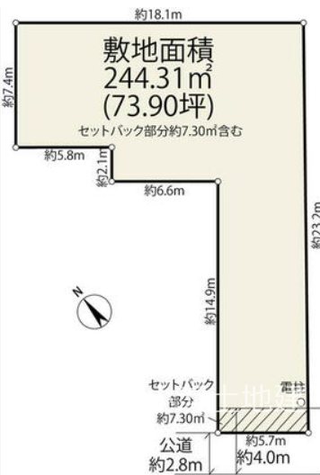 【非公開】藤沢市片瀬海岸２丁目　売地 間取図・土地図