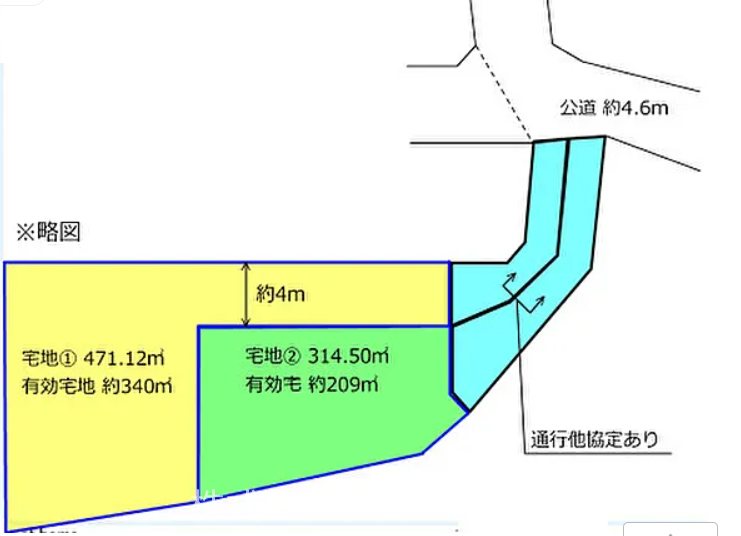 【非公開】藤沢市用田　売地　宅地① 間取図・土地図