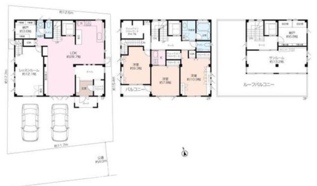 【非公開】茅ヶ崎市共恵２丁目　中古戸建 間取図・土地図