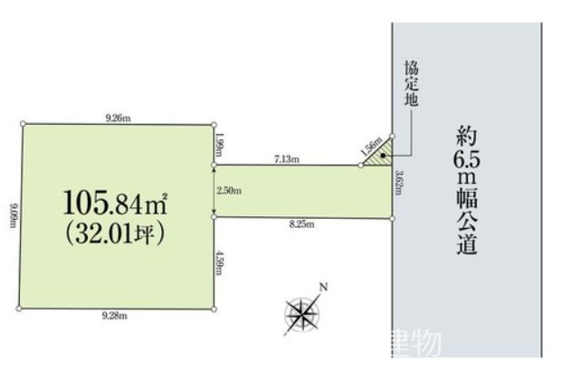 【非公開】茅ヶ崎市甘沼　売地 間取図・土地図