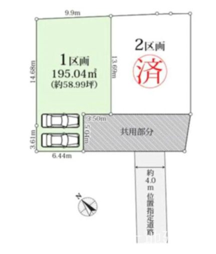 【非公開】藤沢市亀井野　売地　１区画 間取図・土地図