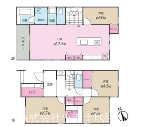 茅ヶ崎市松林１丁目　新築戸建　７号棟 間取図・土地図