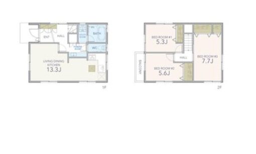【非公開】藤沢市本藤沢２丁目　中古戸建 間取図・土地図