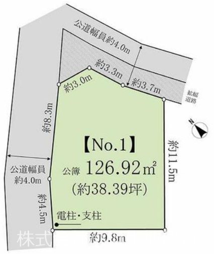 【非公開】藤沢市川名　売地　No.１ 間取図・土地図