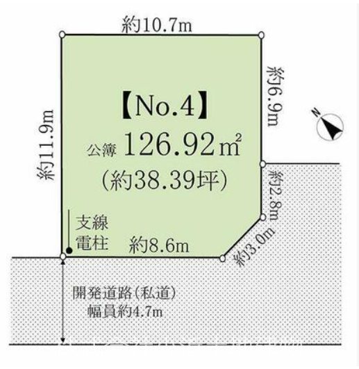 【非公開】藤沢市川名　売地　No.４ 間取図・土地図