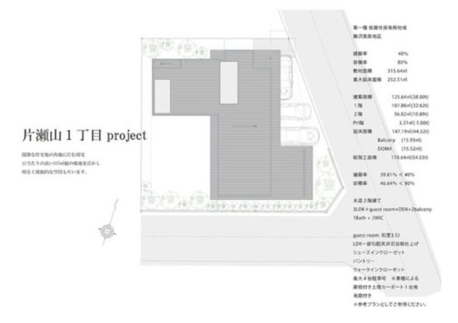 【非公開】藤沢市片瀬山１丁目　売地 間取図・土地図