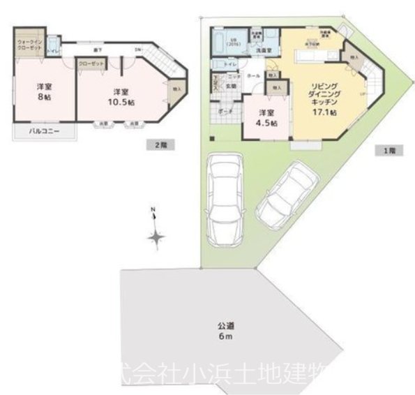 【非公開】藤沢市稲荷１丁目　中古戸建 間取図・土地図