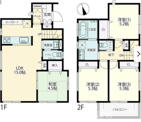 【非公開】茅ヶ崎市松林３丁目　中古戸建 間取図・土地図
