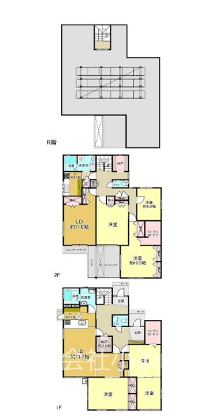 【非公開】茅ヶ崎市平和町　中古戸建 間取図・土地図