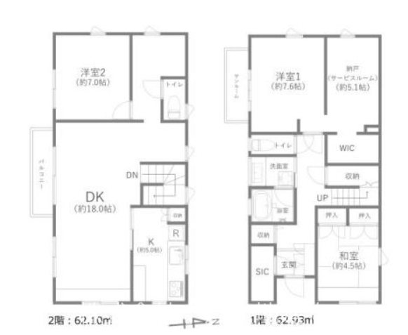 藤沢市片瀬山５丁目　中古戸建 間取図・土地図