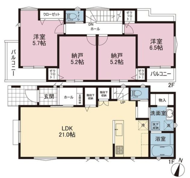 【非公開】藤沢市鵠沼神明４丁目　新築戸建　Ｃ号棟 間取図・土地図
