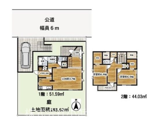 茅ヶ崎市堤　中古戸建 間取図・土地図