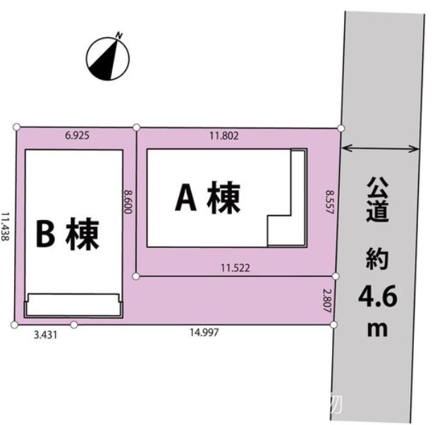 藤沢市弥勒寺３丁目　新築戸建　Ｂ棟 間取図・土地図