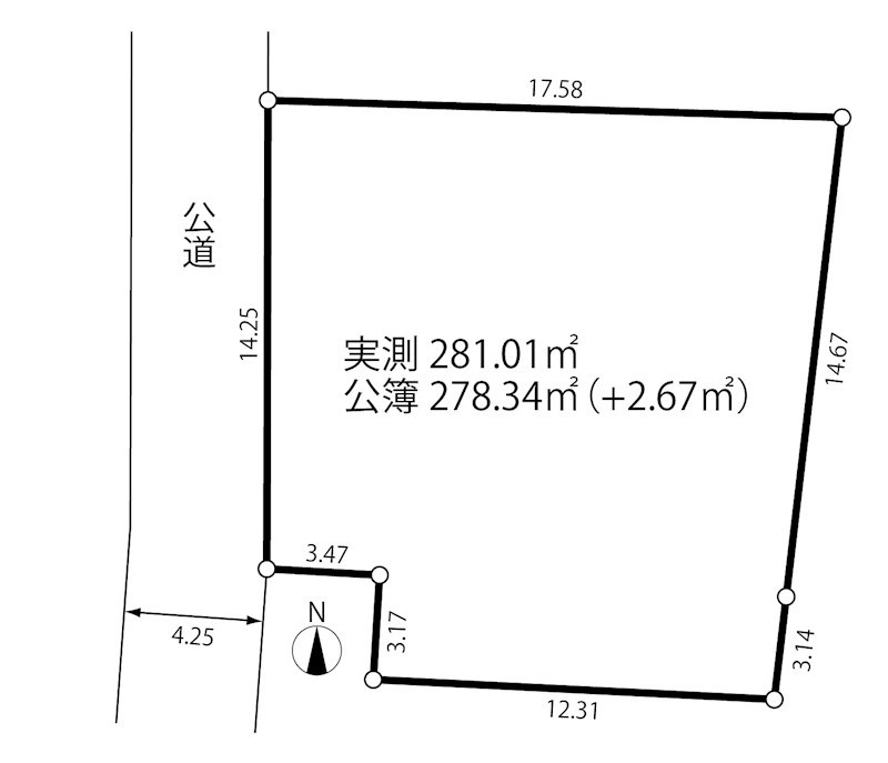 神奈川県茅ヶ崎市美住町 間取図・土地図