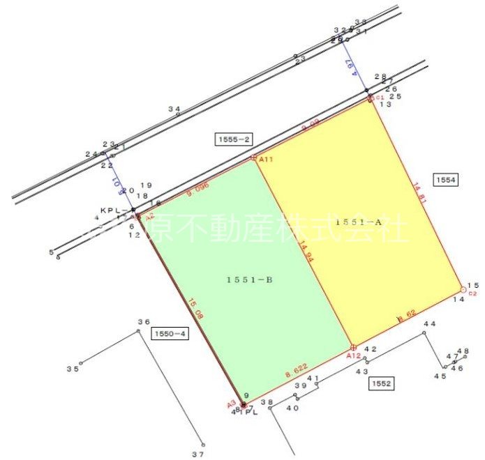 雁の巣二丁目1551 間取図・土地図