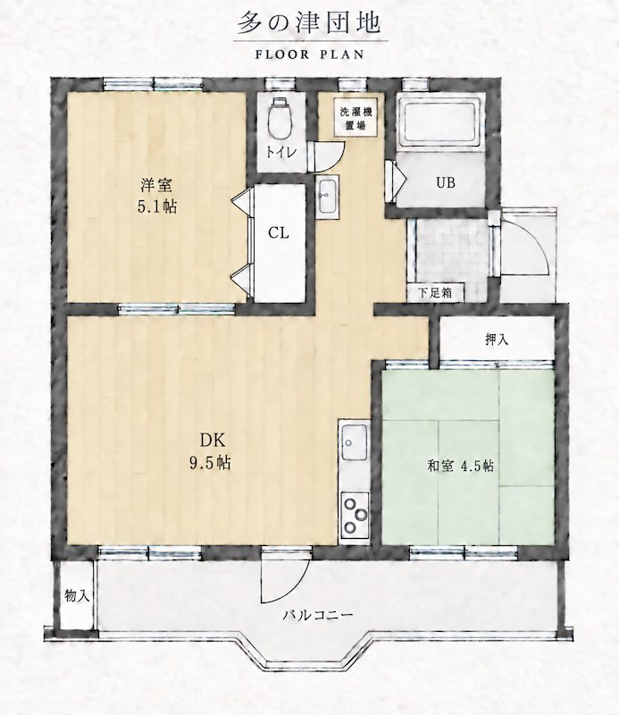 福岡県福岡市東区多の津５丁目 間取図・土地図